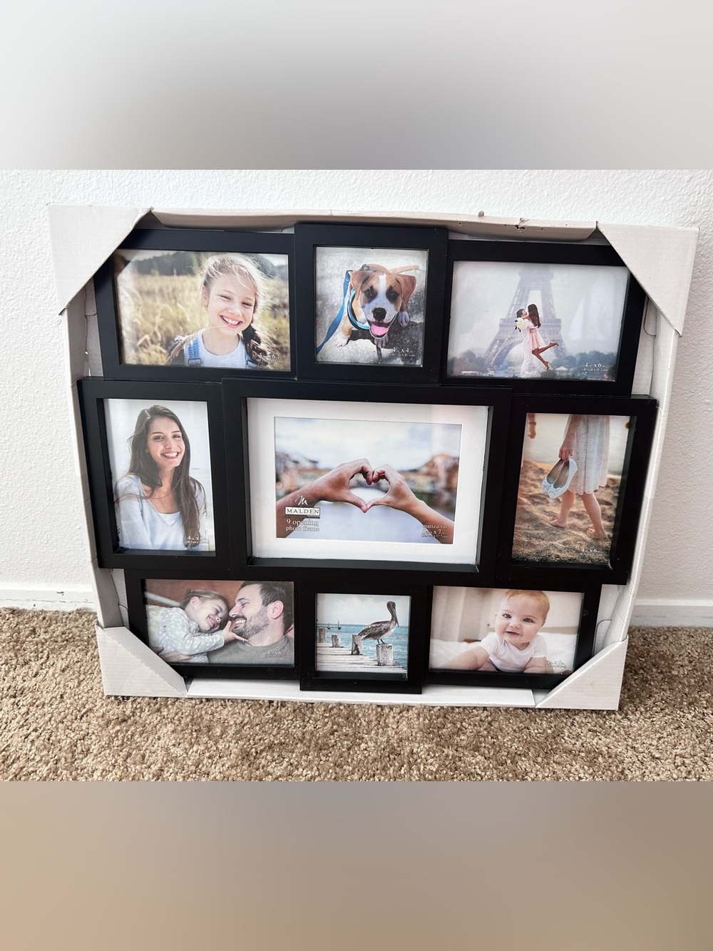 Malden Black Multi-Opening Photo Frame Collage Wall Display